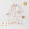 Categoría a Ropa de dormir de algodón puro para bebés, Pijama de una pieza unisex de manga larga tipo cárdigan, Ropa para el hogar anti-patadas para bebés