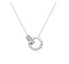 Collar con Colgante de Lazo Chapado en Platino de Plata de Ley S925 Cadena para Clavícula Dulce de Nicho Mariposa Sueño Flor de Glicinia Abanico Mismo Estilo Qiqi
