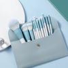 Conjunto de Pincéis de Maquiagem Céu Limpo 12 Pincéis Pincel para Pó Solto Pincel de Pontilhar Pincel para Blush Pincel para Sombra Pincel de Fixação Cerdas Macias para Iniciantes