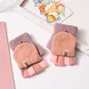 Guantes de dedo medio para niños otoño e invierno niños medio dedo cálidos lindos estudiantes de primaria escritura guantes de punto de doble propósito al por mayor