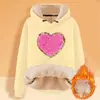 Sudadera con Capucha y Cordón de Manga Larga Holgada Casual de Gran Tamaño para Otoño e Invierno, Composito de Imitación de Algodón, Lana de Cordero, Hombro Caído