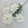 Simulación de Nuevo Producto Transfronterizo Arreglo Floral de Dalia de 4 Cabezas para Boda Flor de Jardín Artificial Arreglo Floral Guía de Carretera Flor de Seda Hecha a Mano Venta al por Mayor
