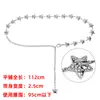 Cadena de Cintura de Estrella de Cinco Puntas de Metal Plateado para Mujer, Cadena de Cinturón de Gama Alta de Nicho con Falda, Cadena Decorativa Versátil de Pedrería para Pantalones