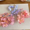 Pendientes de Flor de Cristal y Perla Estilo Resort, Diseño de Nicho, Dulces y de Moda, Ganchos Simples para Oreja, Pendientes con Ambiente Digno de Foto