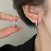 Pendientes de Corazón de Circonita Transfronterizos Europeos y Americanos, Simples y Lujosos para Mujer, Versátiles y Elegantes, Pendientes de Clip de Gama Alta, Pendientes de Moda de Nicho