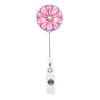 Hebilla telescópica con flores de diamante y clip trasero giratorio, con diseño transfronterizo de Amazon, con flores de perla y hebilla de tarjeta de fácil extracción.