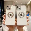 Para iPhone 13 Pro Max Borde Recto Galvanizado Funda de Teléfono Apple Color Sólido Transparente Cubierta Completa Anti-Caídas Funda Protectora