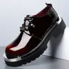 Zapatos de cuero de estilo británico personalizados con punta ancha para hombre, zapatos de cuero de suela gruesa para aumentar la altura, zapatos casuales simples para hombre para otoño e invierno, transpirables, antideslizantes y resistentes al desgaste