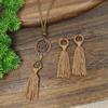 Estilo étnico bohemio atrapasueños pendientes de borla hechos a mano cadena para suéter colgante accesorios otoño e invierno