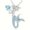 Accesorios versátiles europeos y americanos transfronterizos de Amazon, joyería infantil, collares para niñas, collares con colgante de sirena, cadenas para la clavícula
