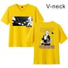 Camiseta de manga corta con cuello en V para mujer con estampado periférico de animación de batalla de hechizos de Jujutsu Kaisen transfronterizo