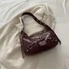 Bolsa de motocicleta feminina 2026 nova moda bolsa bolinho versátil bolsa de axila bolsa de trajeto bolsa crescente bolsa de ombro transversal texturizada