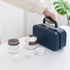 Juego de Té de Viaje de Porcelana Blanca Dehua, Una Tetera y Cuatro Tazas, Portátil Anti-quemaduras para Acampar al Aire Libre, Juego Pequeño, Regalo para Empresas