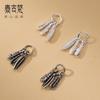 Colgante de pluma de plata S925 plata tailandesa envejecida pulsera diy accesorios estilo retro material de cuerda tejida a mano colgante S1473