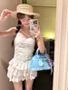 Menina Fofa Floral Puro Desejo Pequena Fragrância Conservador Saia Bolo Peça Única Justa Roupa de Banho Roupa de Banho para Fonte Termal Feminina
