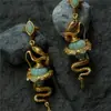 Pendientes de Frasco Envuelto en Serpiente Vintage de Alta Gama, Elegante y Único Collar de Serpiente, Pendientes Creativos de Nicho