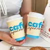 Copo de Café Descartável 2026 Novo Copo com Tampa 400ml Chá de Leite Bebida Quente Copo de Papel Embalagem Comercial para Levar