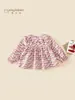 Roupas de Outono para Meninas Camisa 2026 Novo Estilo Menina Bebê Estilosa Estampa Floral Gola Estilo Primavera e Outono Infantil Casual Camisa Boneca Tendência