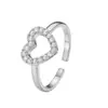 Anillo Abierto Popular de Acero Inoxidable en Forma de Corazón de Amazon para Mujer, Estilo de Lujo de Moda, Sensación de Alta Gama, Joyería de Acero de Titanio Dongguan