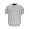 Camiseta de punto de lino de manga corta para hombre, estilo retro japonés, estilo "Old Money", transpirable, casual, de verano, con textura jacquard, media manga