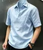 Estilo Old Money Cor Sólida Alta Qualidade Unissex Manga Curta Masculina Verão Fina Respirável Secagem Rápida Camiseta Vibe de Marido Camisa Polo Meia Manga