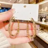 Brincos de Argola Grandes Moda Europeia e Americana Estilo de Design Nicho para o Dia a Dia Tachos de Brinco Forma Geométrica Quadrada Simples Brincos Estilo Coreano Joias para Orelha