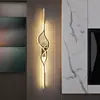 Lámpara de Pared Minimalista Moderna Nórdica de Rayas para Dormitorio Sala de Estar Rejilla Fondo de Sofá Lámpara Arte de Pared de Lujo Ligero