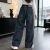 Ropa de Invierno para Niñas Jeans con Felpa 2026 Estilo Nuevo Pantalones de Invierno para Niños Medianos y Grandes Pantalones Largos Gruesos para Niñas Pierna Recta