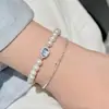 Pulsera de Plata de Ley S925 Amatista Natural Calabaza Perla Shijia para Mujer Nicho Lujo Accesible Gama Alta Pulsera de Aguamarina