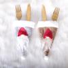 Nova Decoração de Natal Chapéu Faca e Garfo Conjunto Talheres Bolsa Natal Decoração Suprimentos Arranjo de Mesa