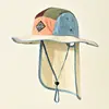 Sombrero tipo chal de bloques de color para hombres y mujeres, sombrero para el sol para exteriores, sombrero de sol con protección UV, sombrero de sol de verano, que cubre el cuello, resistente al agua