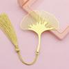 Hoja de Ginkgo Latón Corrosión Calado Borla Marcapáginas Regalos Culturales y Creativos Personalizados Lugar Escénico Chino Conmemorativo Fama