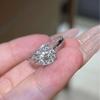 Anel de Casamento Confissão Pétalas Anel de Diamante Moissanite Sintético Aberto Anel Feminino Buscando Amor Casamento Zircônia Micro-cravejado Anel Banhado a Prata