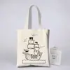 Bolsa de Lienzo para Graffiti Hecha a Mano para Padres e Hijos Bolsa de Lienzo Pintada a Mano DIY para Niños Bolsa de Tela al por Mayor Bolsa para Colorear Impresión de Logotipo