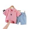 Ropa de verano para bebé 2024, novedad de verano, ropa de bebé de dos piezas de manga corta fina, transpirable y casual para niño