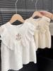 Nuevo Top sin Mangas Bordado para Niña Nuevo Verano Delgado Niña Bebé Niña Elegante Moda Bordado Estilo Ouruo
