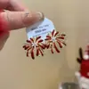 2026 Novos Brincos de Ano Novo Vermelhos com Fogos de Artifício com Zircônia Micro-Incustada em Esmalte, Brincos de Alta Qualidade e Elegantes para Mulheres