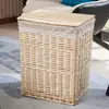Cesto de Roupa Suja Rattan Trançado Cesto de Roupa Suja Extra Grande Cesto de Roupa Suja com Tampa Cesto de Armazenamento de Roupa para Restaurante de Panela Quente