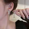 Presilhas de Orelha Estilo Coreano Sem Furo, Brincos com Design Estiloso para Mulheres, Presilhas de Osso da Orelha com Borboleta e Pérola de Franja Longa, Alto Padrão