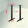 En Stock Placa de Acero Acero Inoxidable Hierro Fundido Patas de Mesa de Comedor Soporte Redondo Negro para Placa Soporte de Mesa Patas de Mesa de Comedor Patas de Hierro Forjado Estilo Occidental