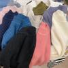[em estoque suéter infantil roupas de inverno para meninos e meninas Coringa gola alta meia malha macia base de tricô estilo western listras caneladas