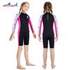 Traje de buceo infantil nuevo de 2.5 mm para niñas, dividido, de manga larga y shorts, cálido, traje de baño para snorkel, surf, buceo