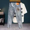 Jeans Nuevos con Estampado y Bordado para Hombre Primavera/Verano 2026, Pantalones Elásticos Ajustados, Pantalones de Moda Europeos Tendencia para Hombre