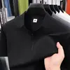 Camiseta de Manga Curta com Meio Zíper Estilo Esportivo de Verão para Homens, Casual, Absorvente de Suor, Respirável, Secagem Rápida