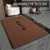 Alfombra de Baño de Tierra de Diatomeas de Color Sólido con Letras, Alfombrilla de Piso Absorbente de Agua de Secado Rápido para Baño y Puerta de Entrada, Alfombra Resistente al Desgaste