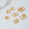 Pendientes de Corazón Color Melocotón Rellenos de Oro de 14K, Pendientes de Corazón de Color Ecológicos, Ganchos Franceses para Orejas, Pendientes de Moda Hechos a Mano para Bricolaje de Celebridades de Internet