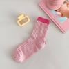 Calcetines del Mismo Estilo de Xiaohongshu para Mujer en Otoño Algodón Puro Transpirables Finos Calados de Media Pantorrilla Dulces de Caramelo de Malla Calcetines JK para Mujer