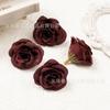 Flor de Cabeza de Rosa Pequeña Simulada de 4 cm Material para Guirnalda Hecha a Mano Decoración de Boda Ramillete Hecho a Mano Flor para Pasador Accesorios para el Cabello