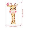 Adesivo de banheiro de PVC com estampa de animal de desenho animado, girafa e zebra, série CH, adesivo decorativo de parede para banheiro com borda cruzada