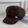 Nueva gorra de lana newsboy de otoño e invierno para mujer, hace que la cara se vea más pequeña, versátil, estilo retro británico, sombrero para el sol